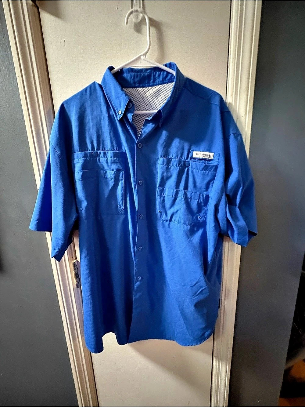 Columbia Tamiami II Short Sleeve Fishing Shirt Blue XL